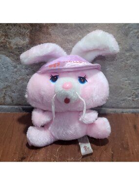 Vintage Cuddle Wit Pink Plush Toy Egg Roller Purple Visor